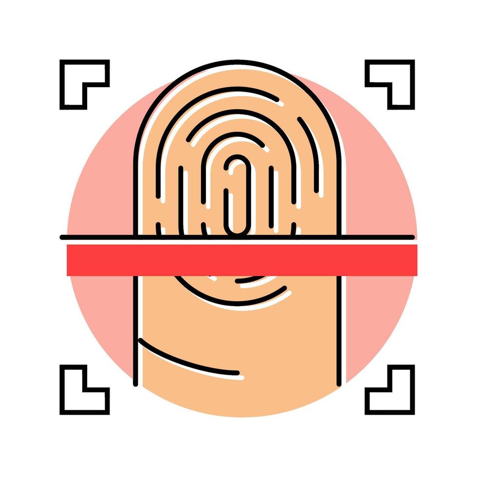 fingerprint scan color icon illustration vector