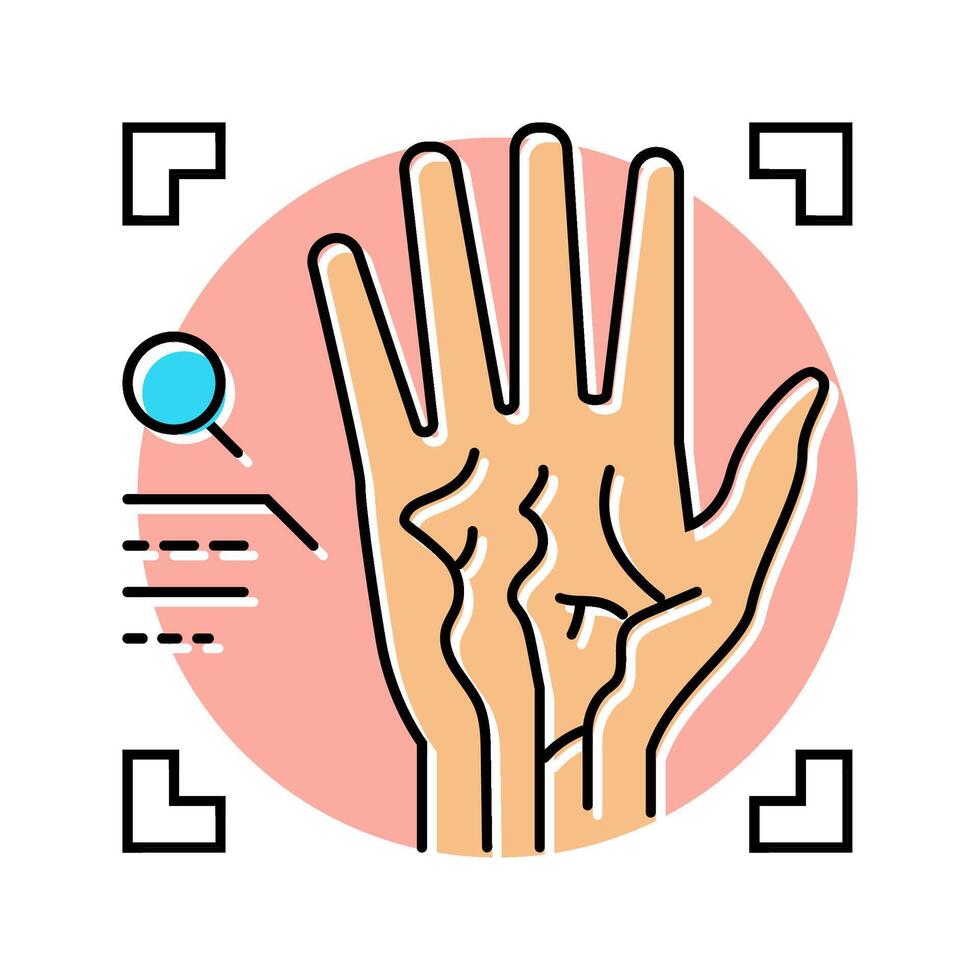 palm vein recognition color icon illustration vector