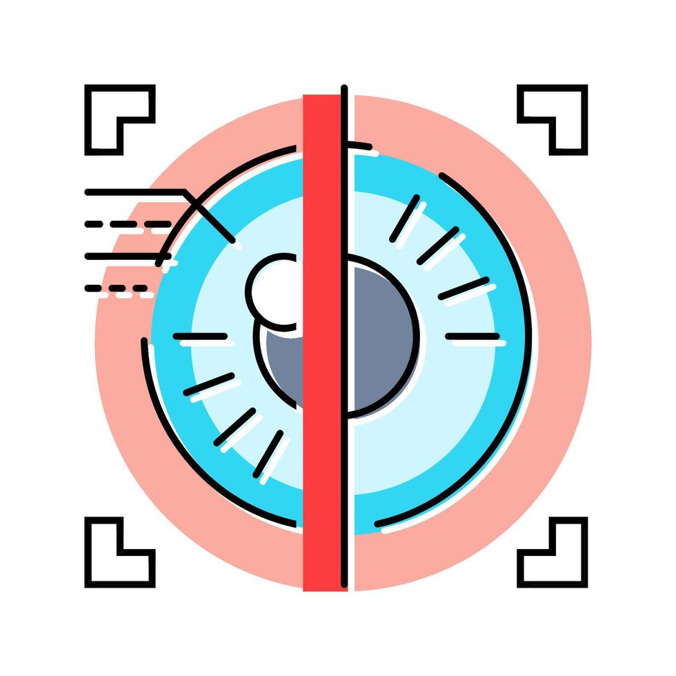 iris scan biometric color icon illustration vector