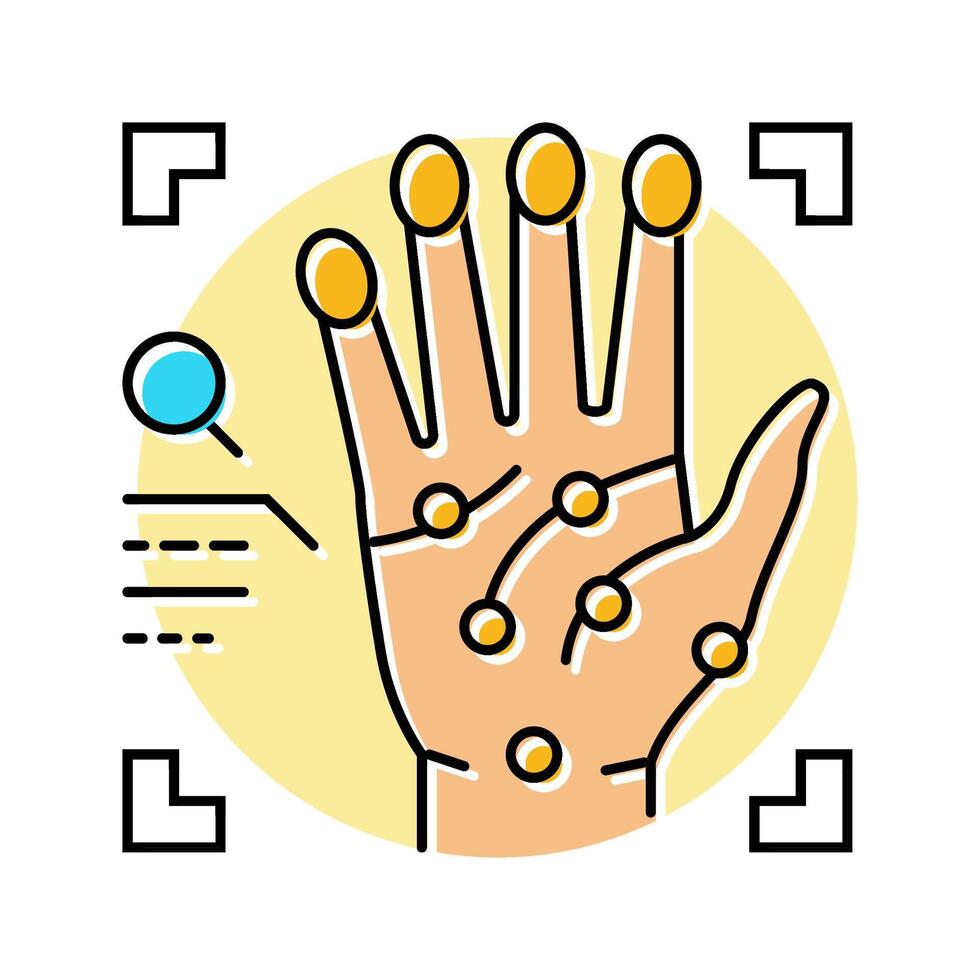 handprint recognition color icon illustration vector