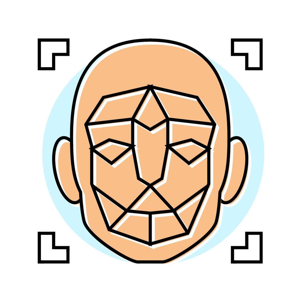 3d facial mapping color icon illustration vector
