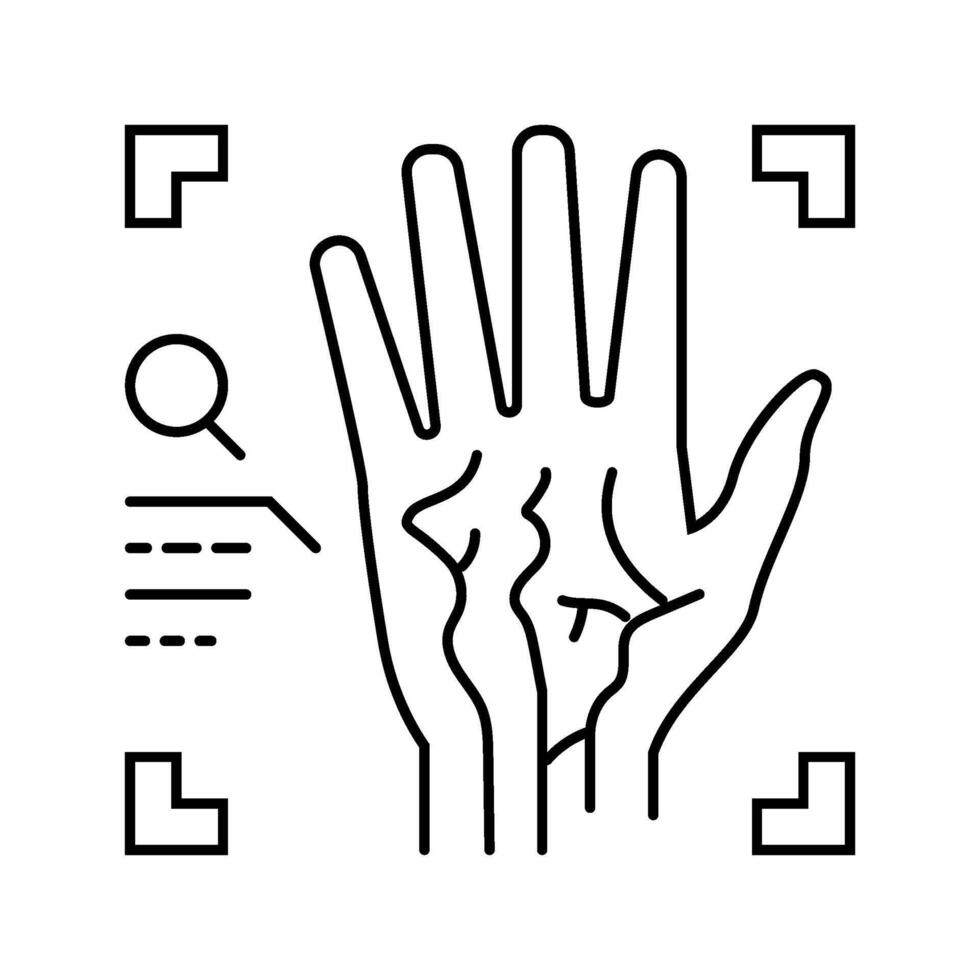 palm vein recognition line icon illustration vector