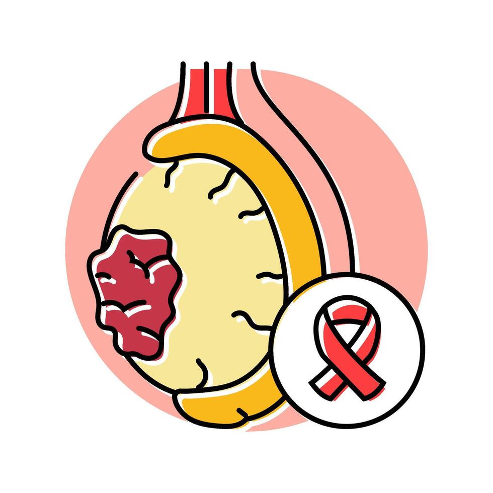 testicular cancer man disease color icon illustration vector