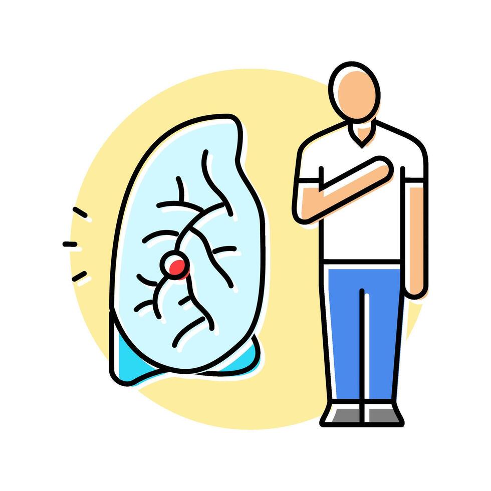 chronic obstructive pulmonary disease color icon illustration vector