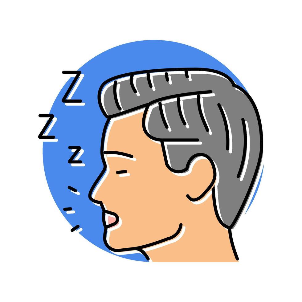 sleep apnea man disease color icon illustration vector