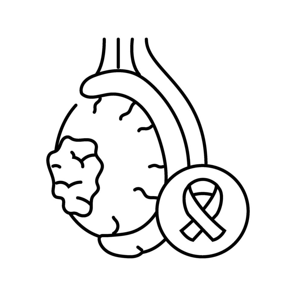 testicular cancer man disease line icon illustration vector