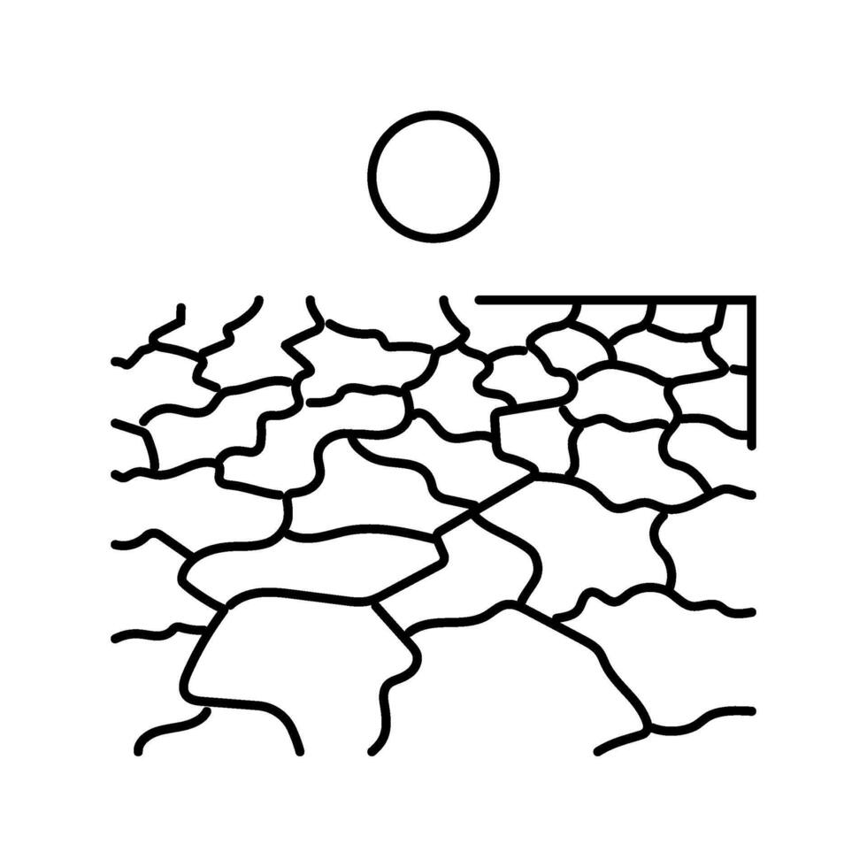 drought weather natural phenomena line icon illustration vector