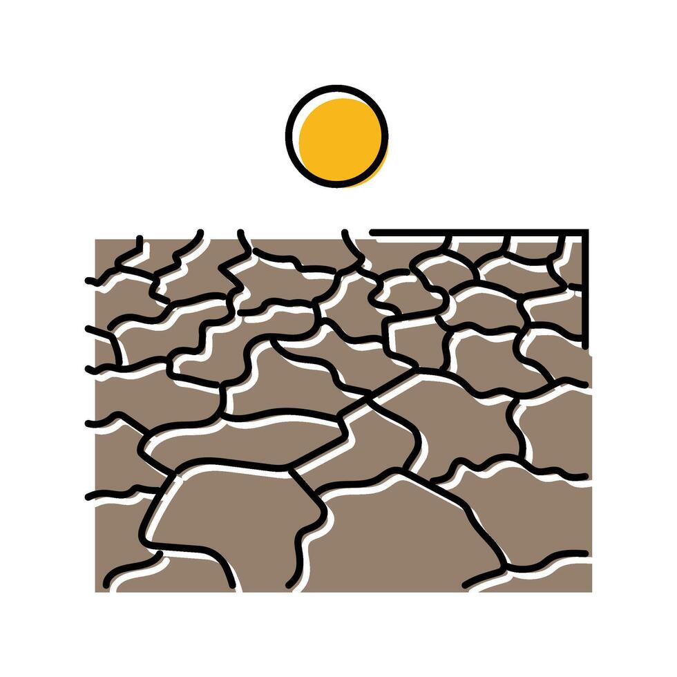 drought weather natural phenomena color icon illustration vector