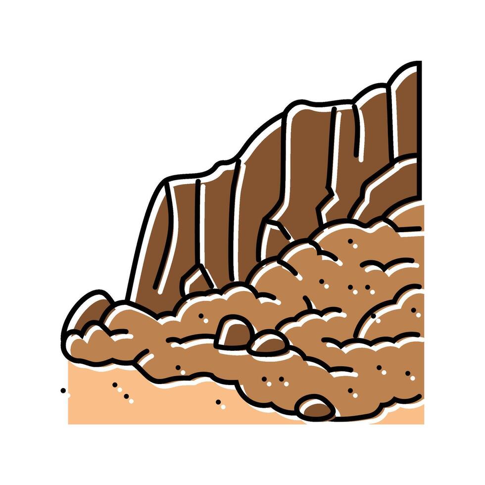 landslide weather natural phenomena color icon illustration vector