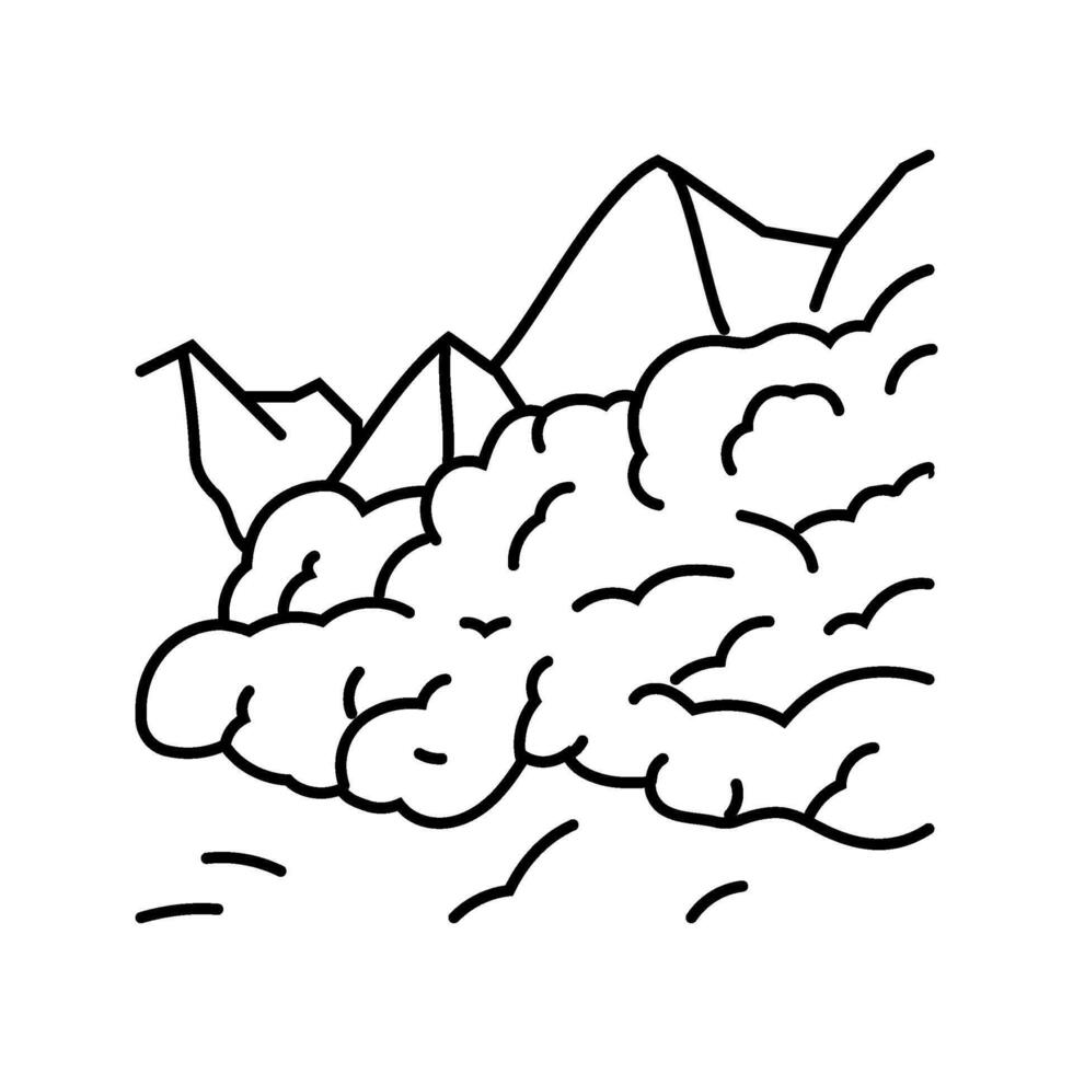 avalanche weather natural phenomena line icon illustration vector