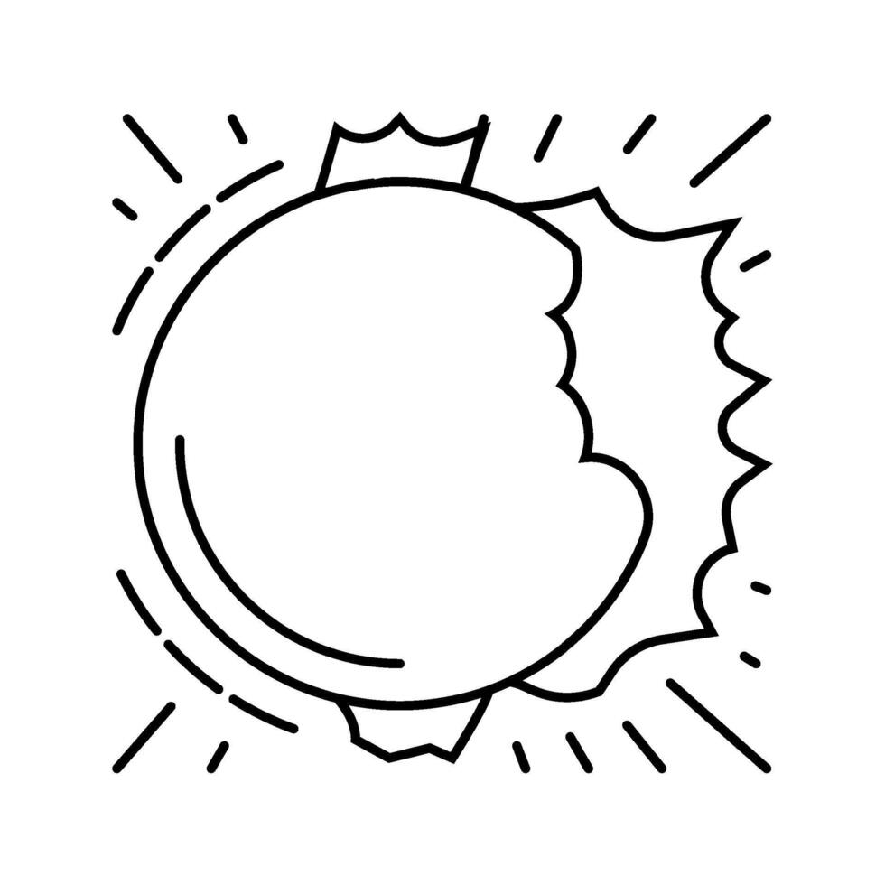 solar eclipse weather natural phenomena line icon illustration vector