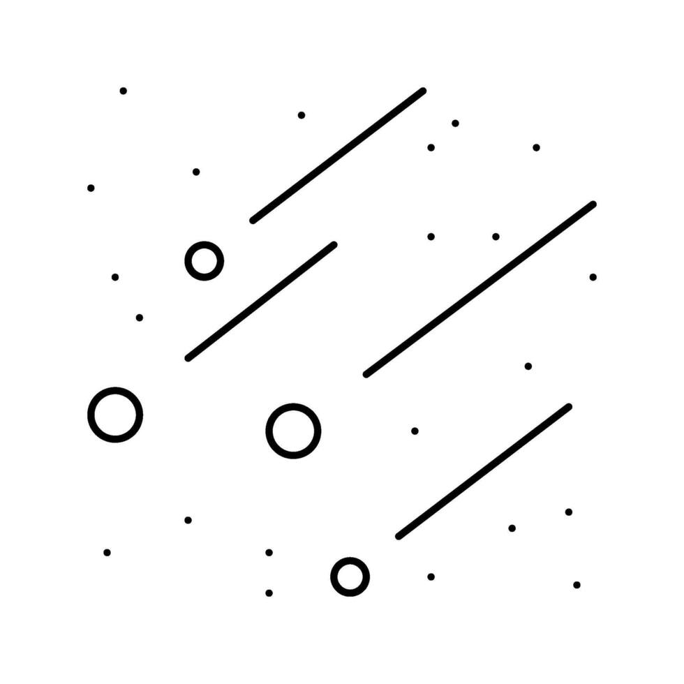 meteor shower weather natural phenomena line icon illustration vector