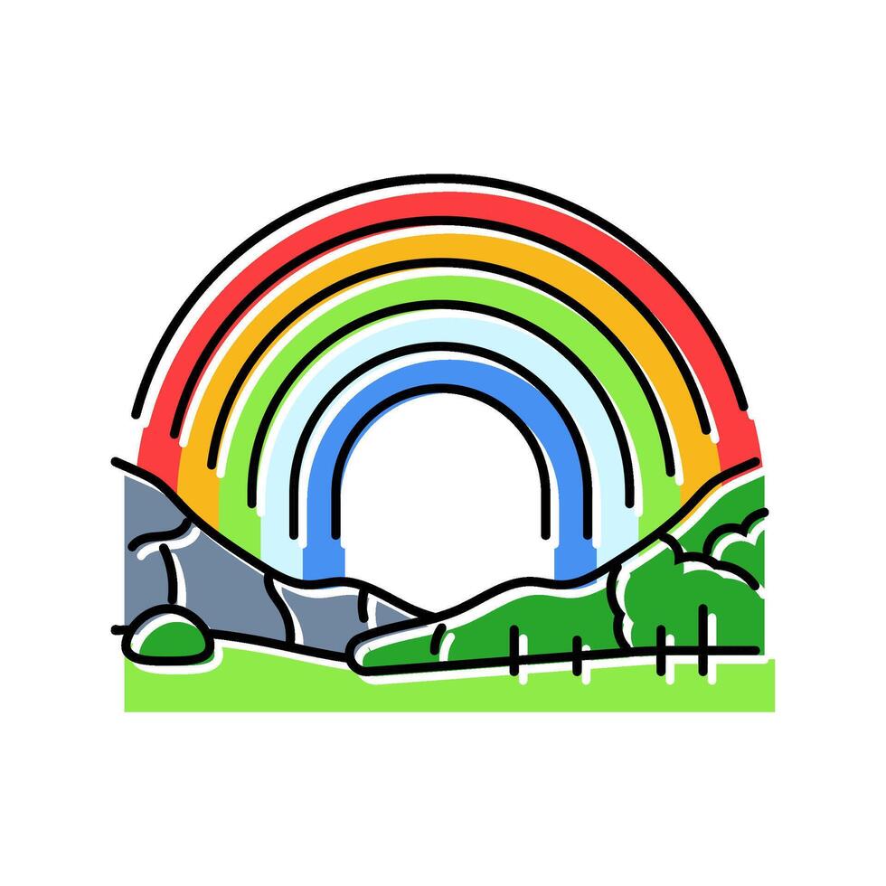 rainbow weather natural phenomena color icon illustration vector