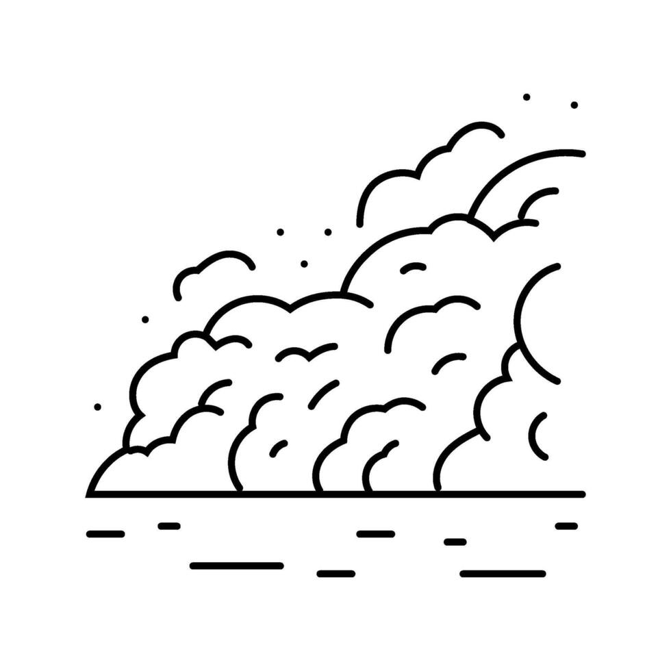 sandstorm weather natural phenomena line icon illustration vector