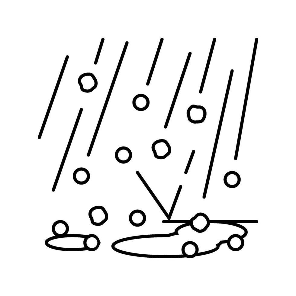 hailstorm weather natural phenomena line icon illustration vector