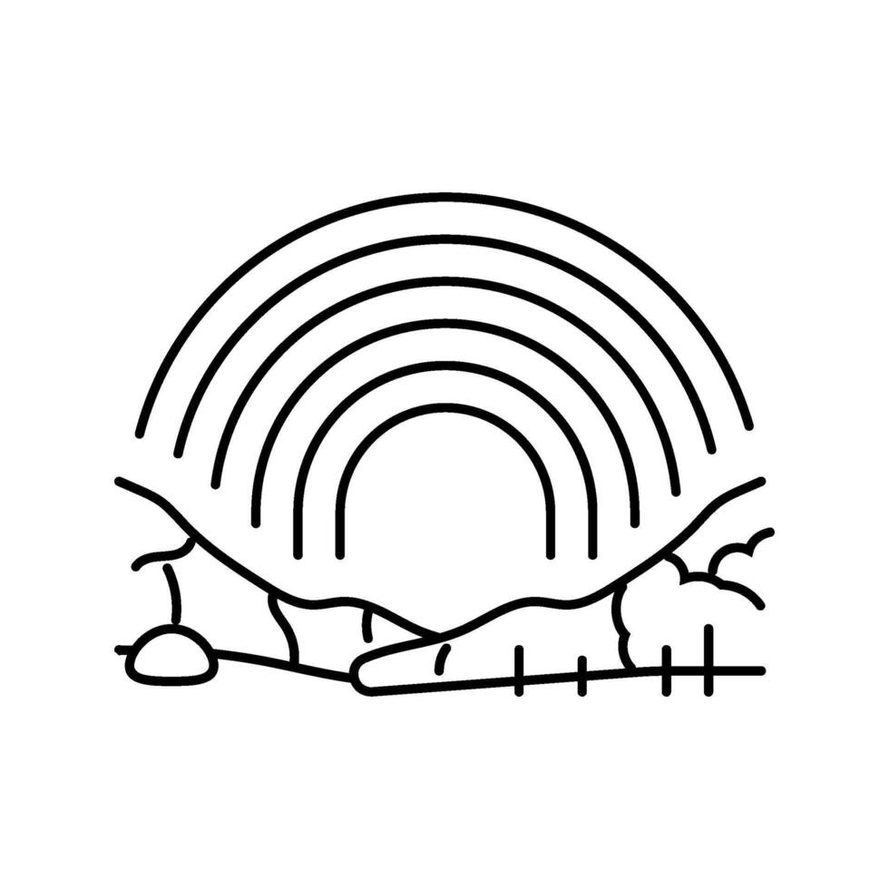 rainbow weather natural phenomena line icon illustration vector