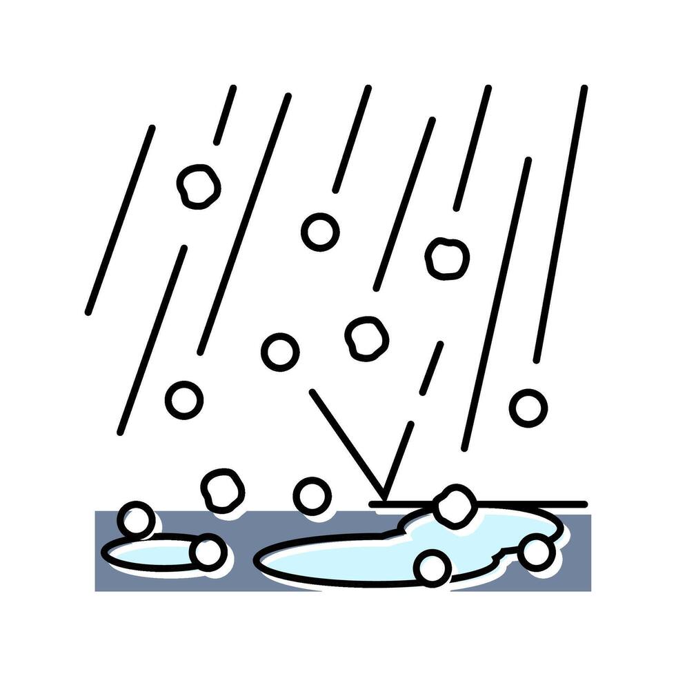 hailstorm weather natural phenomena color icon illustration vector