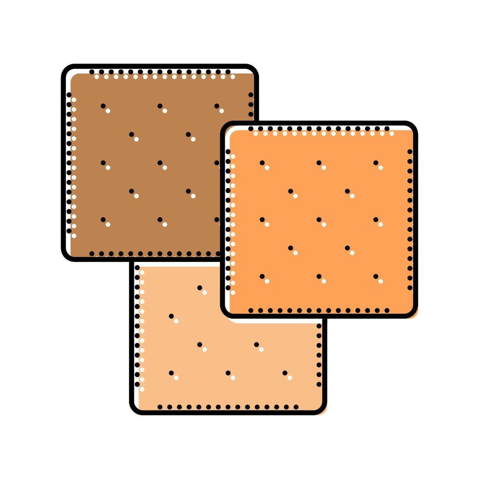crackers snack food color icon illustration vector