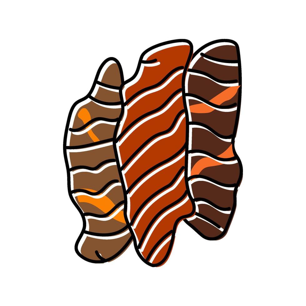 beef jerky snack food color icon illustration vector