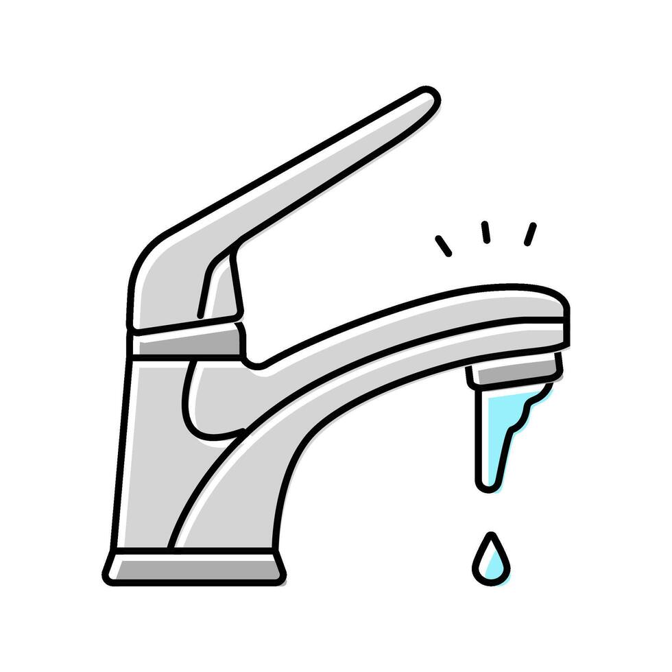 dripping faucet water saving color icon illustration vector