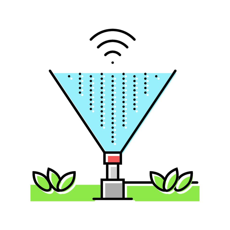 smart irrigation water saving color icon illustration vector