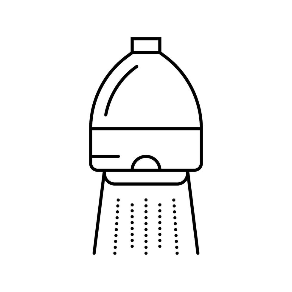 low flow showerhead water saving line icon illustration vector