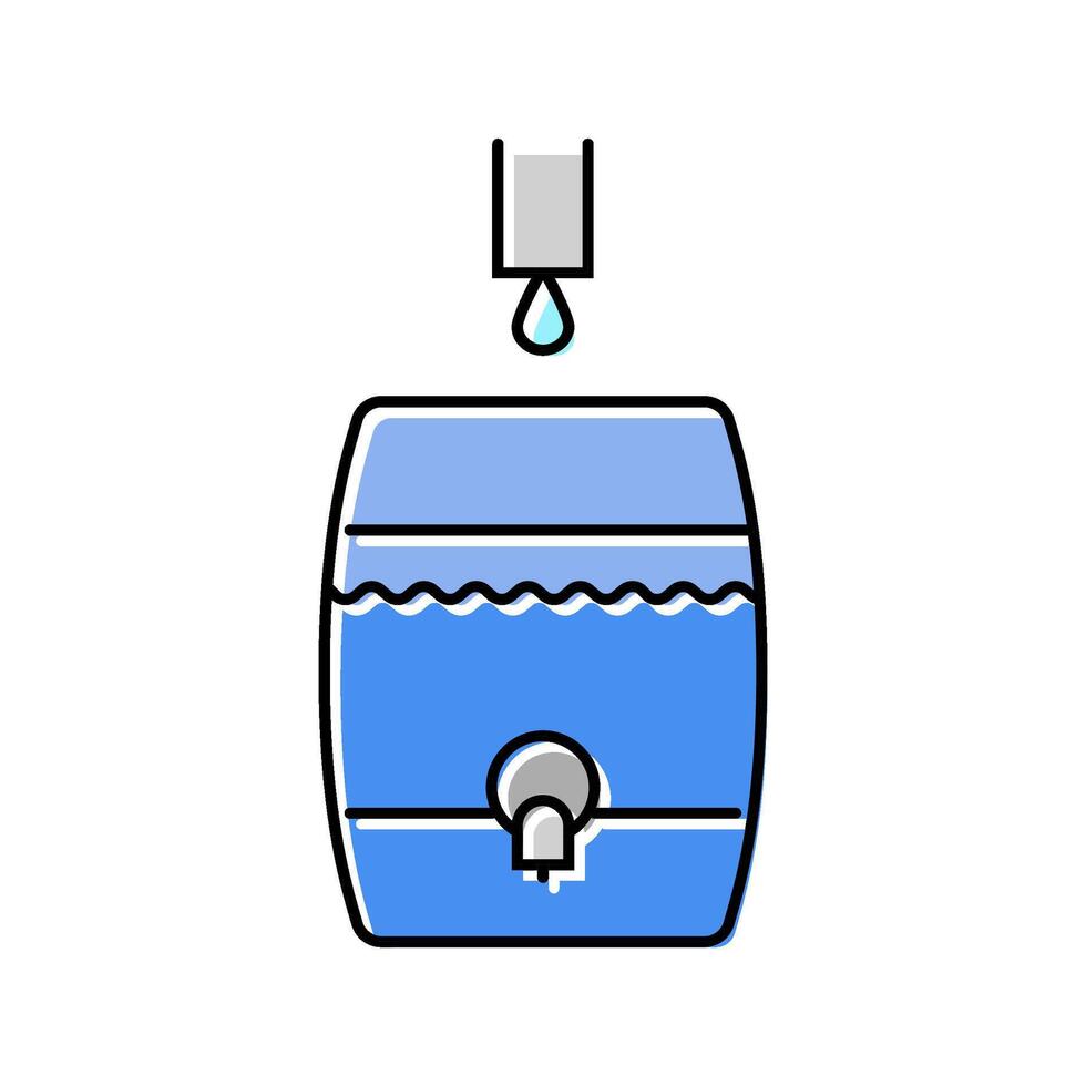 rain barrel water saving color icon illustration vector