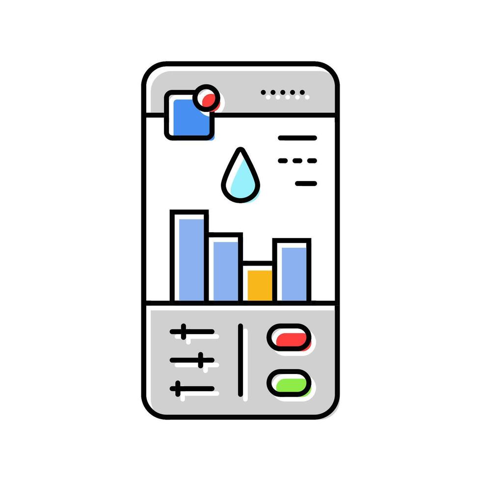 smart water usage water saving color icon illustration vector