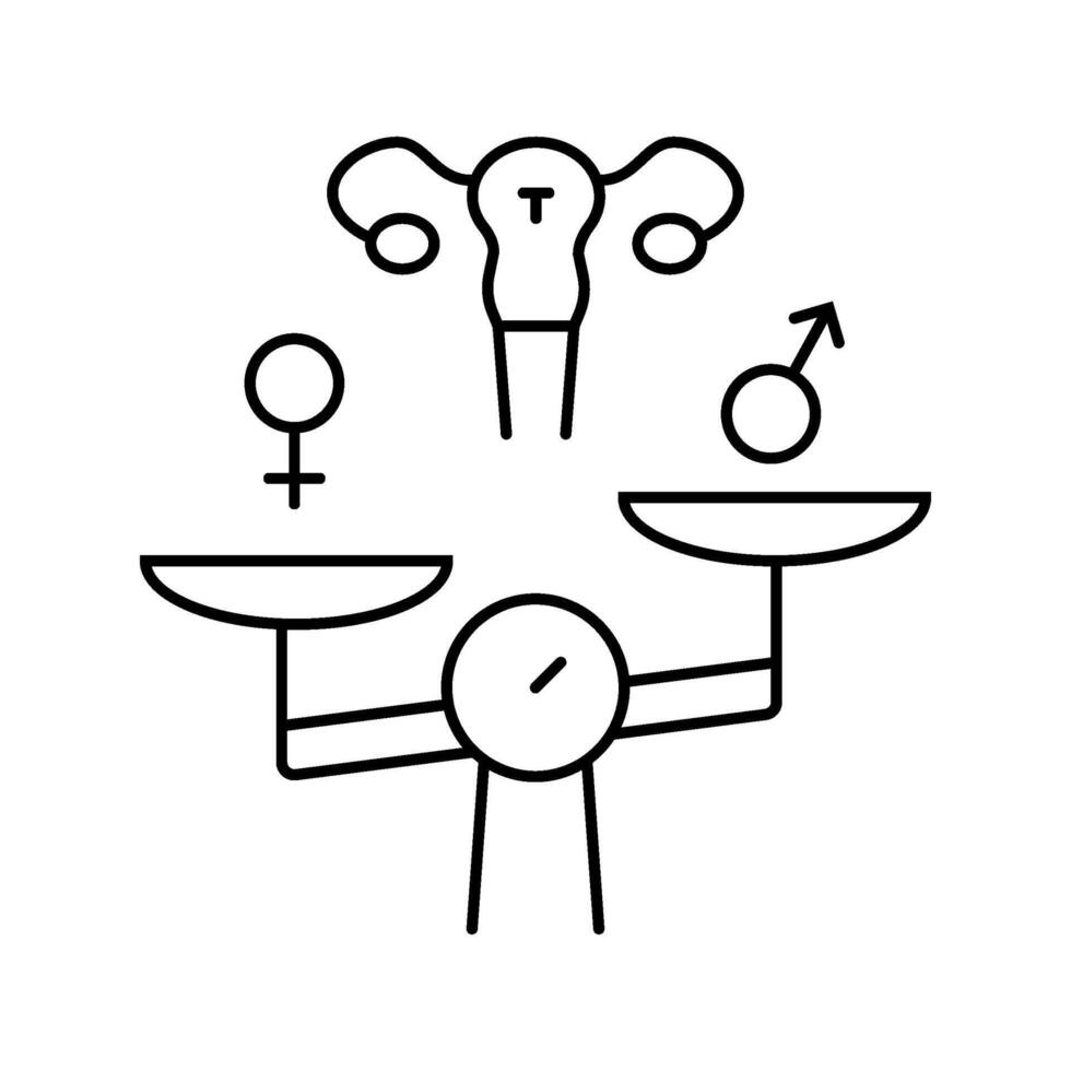 hormonal imbalance woman disease line icon illustration vector