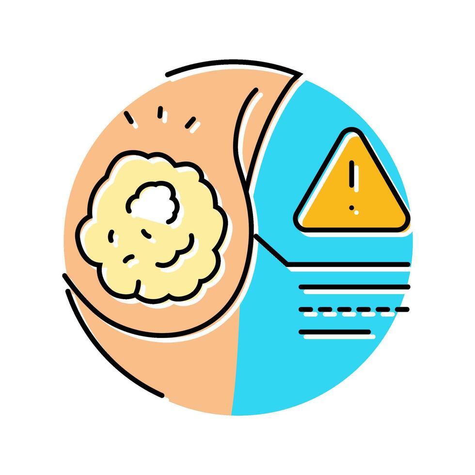 fibrocystic breasts woman disease color icon illustration vector