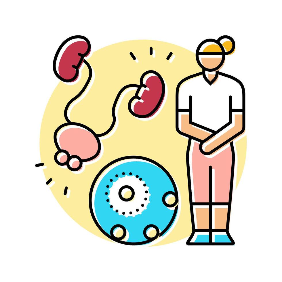 pelvic floor disorders woman disease color icon illustration vector