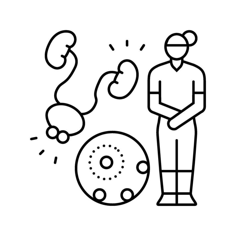 pelvic floor disorders woman disease line icon illustration vector