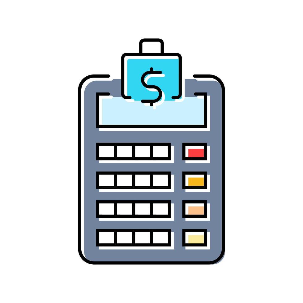calculator budget planning color icon illustration vector