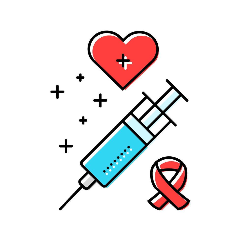 immunotherapy cancer treatment color icon illustration vector
