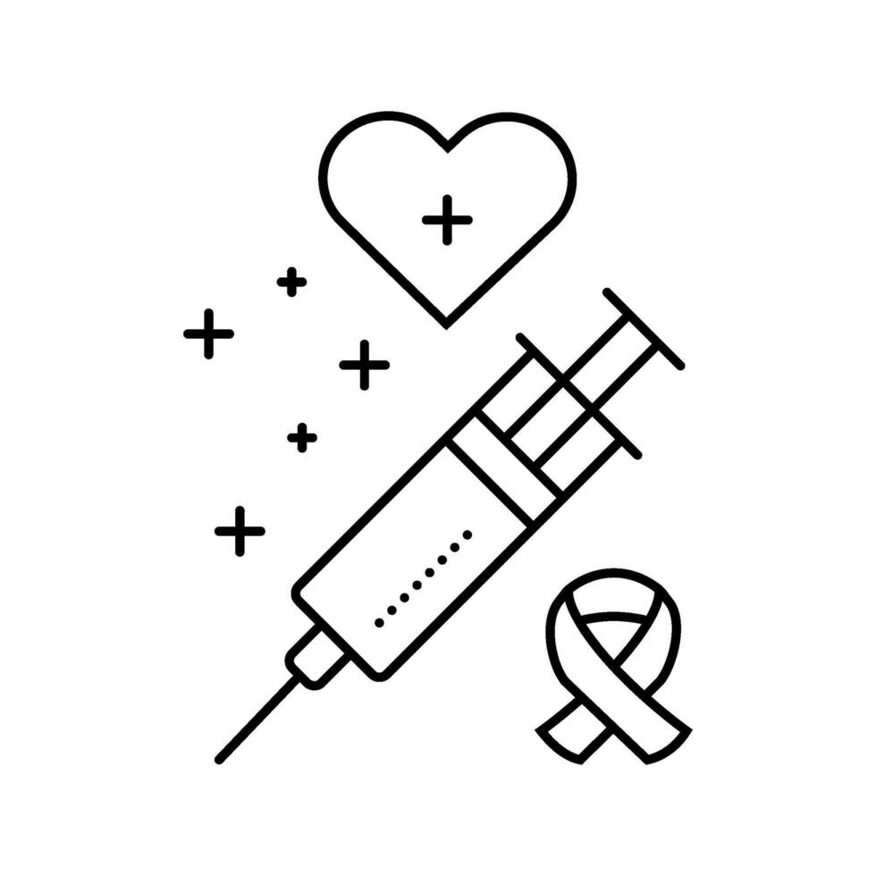 immunotherapy cancer treatment line icon illustration vector