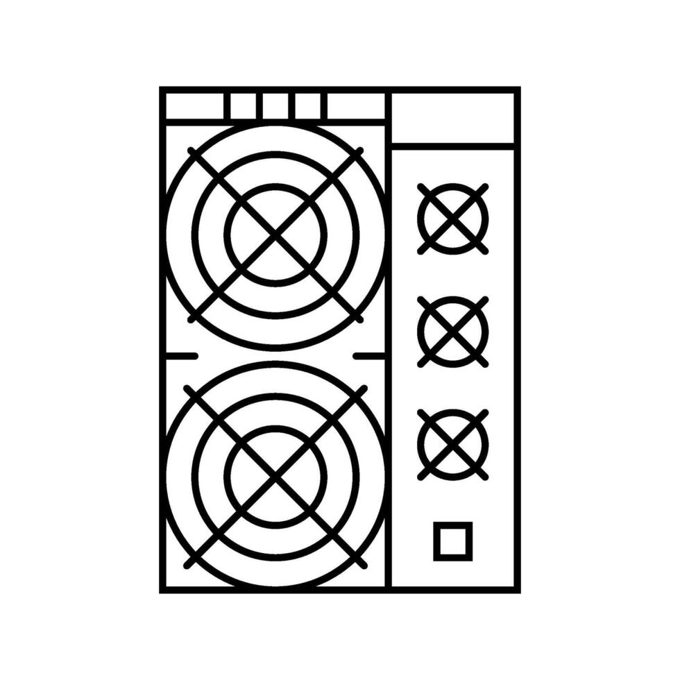 asic miner cryptocurrency mining line icon illustration vector
