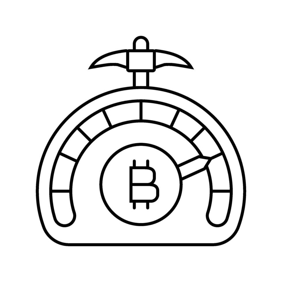 difficulty cryptocurrency mining line icon illustration vector