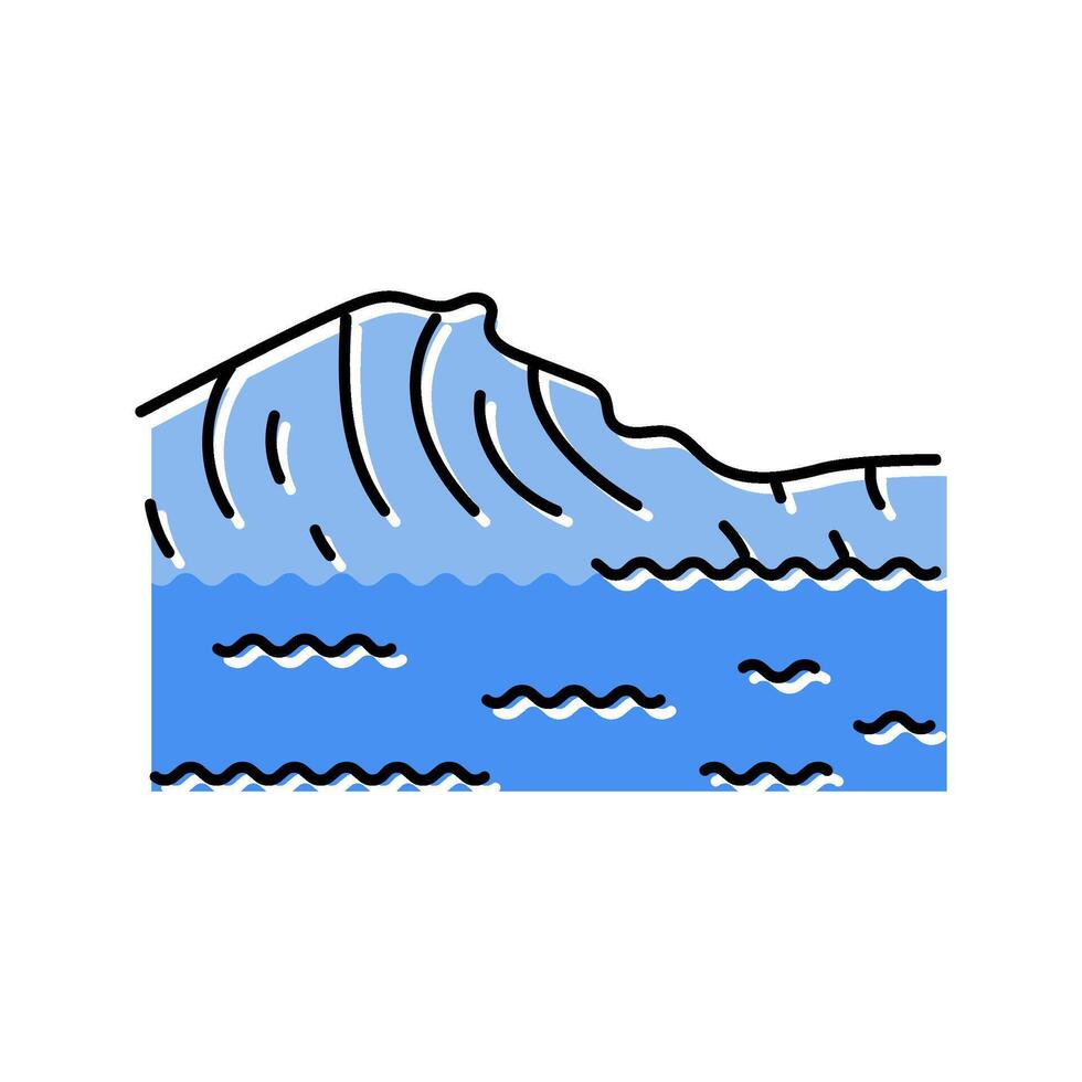 water waves disaster color icon illustration vector