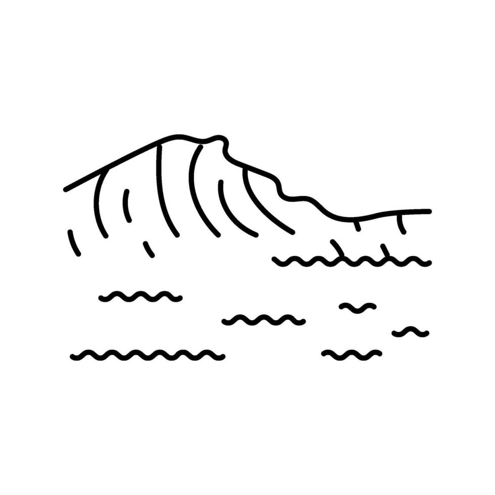 water waves disaster line icon illustration vector