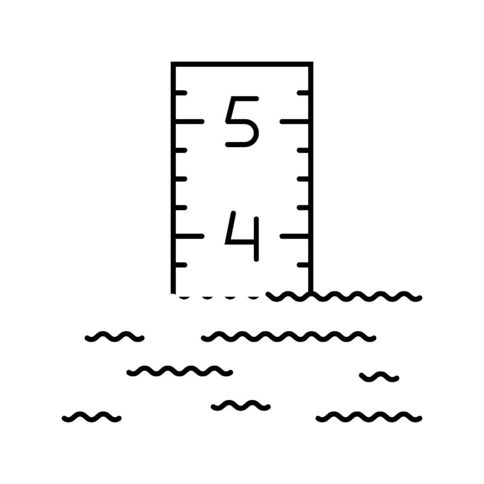 flood gauge disaster line icon illustration vector