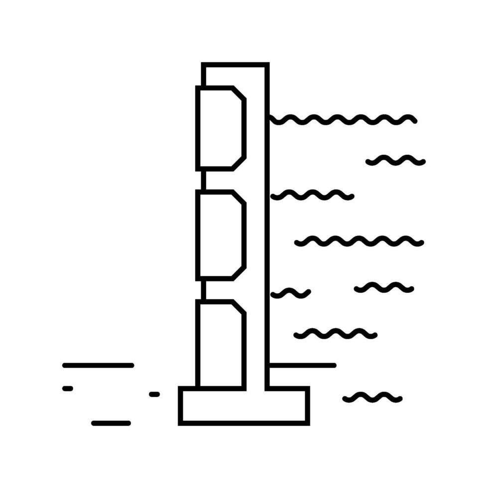 flood barrier disaster line icon illustration vector