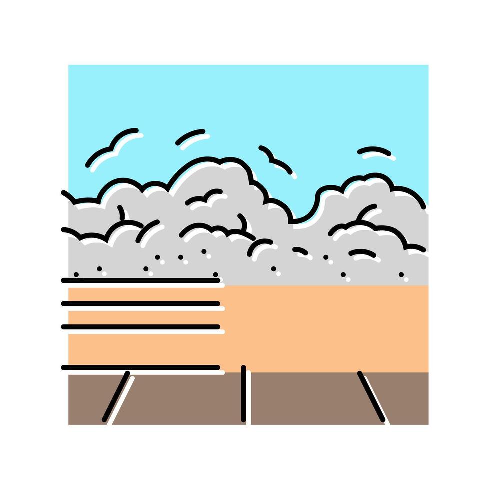 flooded bridge disaster color icon illustration vector