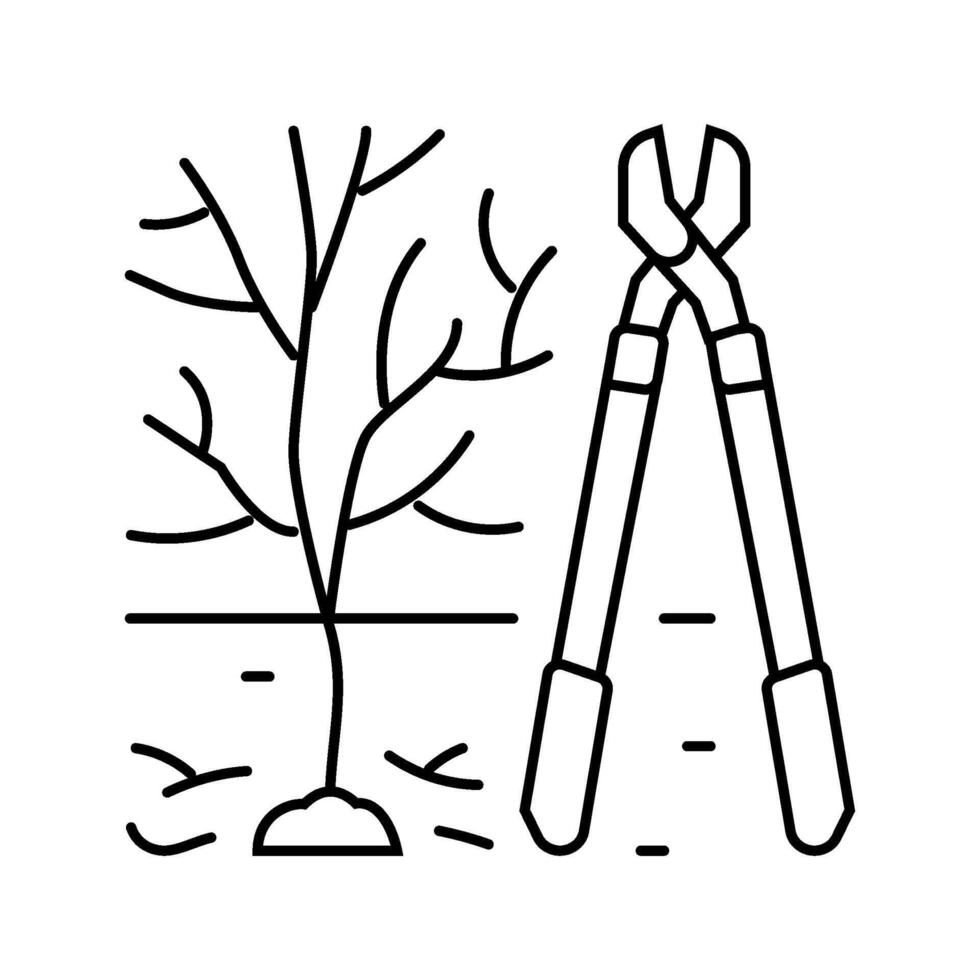 tree pruning garden maintenance line icon illustration vector