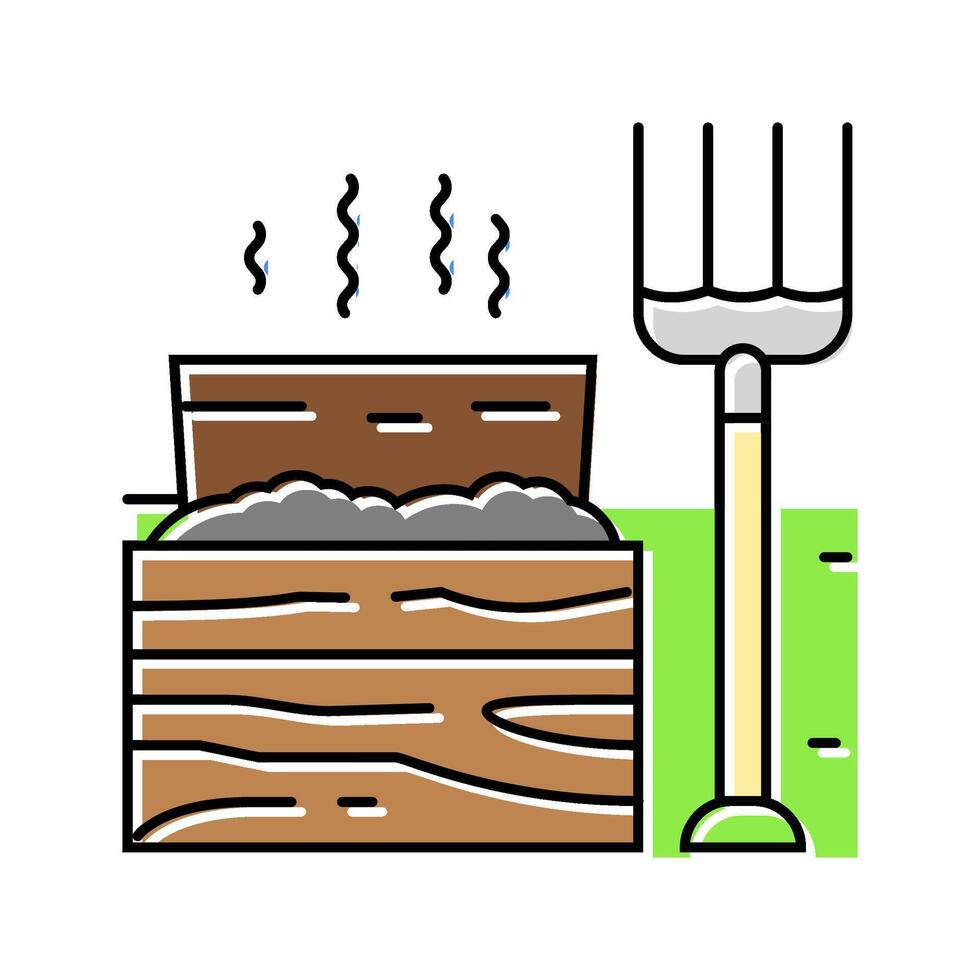 composting garden maintenance color icon illustration vector