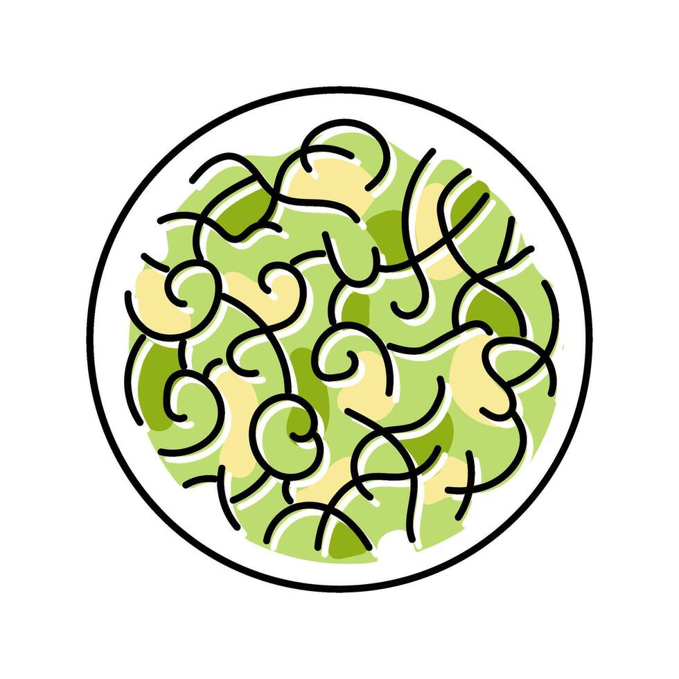 zucchini noodles raw foodist color icon illustration vector