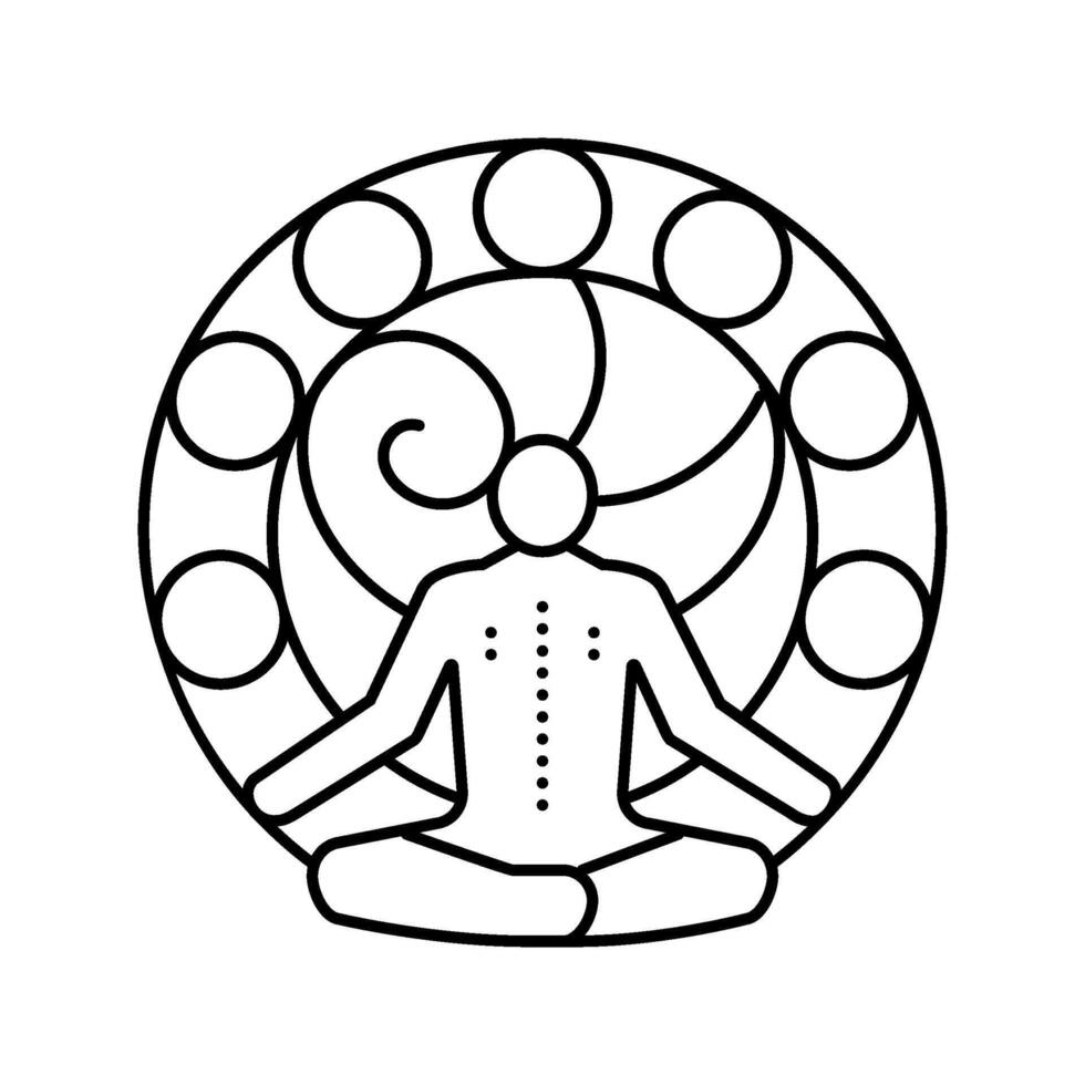 chakras ayurveda line icon illustration vector