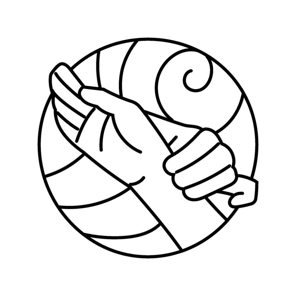 pulse diagnosis ayurveda line icon illustration vector