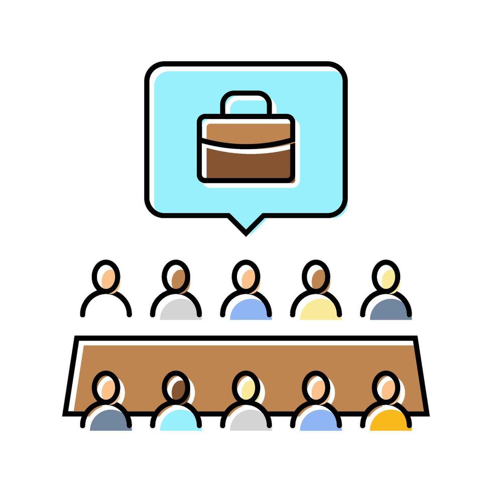 board of directors corporate law color icon illustration vector