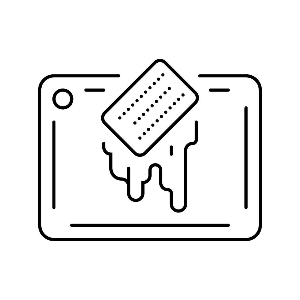 clean cutting board food safety line icon illustration vector