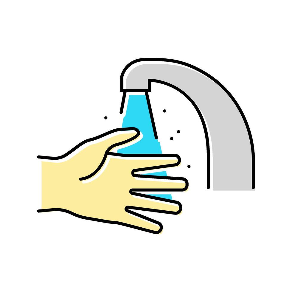 hand hygiene food safety color icon illustration vector